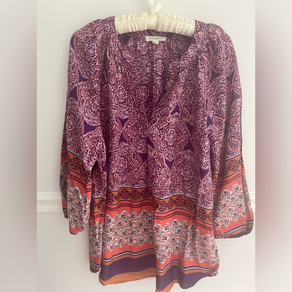 Beach Lunch Lounge women’s blouse boho peasant style Size L